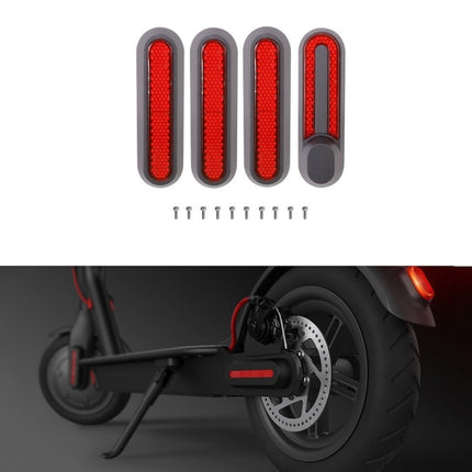Electric Scooter Wheel Four-way Side Decorative Cover With Reflective Strips & Screws For Xiaomi Mijia 1S / Pro 2