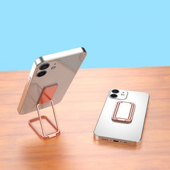 Square Folding Metal Holder Rotating Back Stick Desktop Phone Ring Holder, Square Folding (Black), Square Folding (Rose Gold), Square Folding (Space Silver)