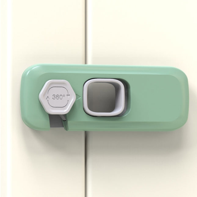 Children Anti-pinch Hand-opening Door Safety Lock, Light Gray, Green