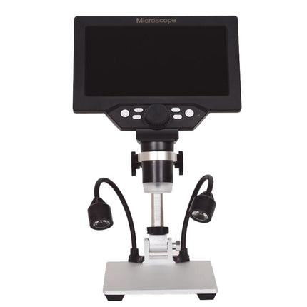 Microscopio electrónico portátil de escritorio digital con pantalla LCD de 7 pulgadas G1200D, 1200X, enchufe de la UE con batería, enchufe de EE. UU. con batería, enchufe de AU con batería, enchufe de UK con batería
