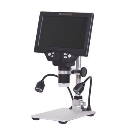 Microscopio electrónico portátil de escritorio digital con pantalla LCD de 7 pulgadas G1200D, 1200X, enchufe de la UE con batería, enchufe de EE. UU. con batería, enchufe de AU con batería, enchufe de UK con batería