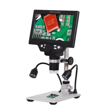 Microscopio electrónico portátil de escritorio digital con pantalla LCD de 7 pulgadas G1200D, 1200X, enchufe de la UE con batería, enchufe de EE. UU. con batería, enchufe de AU con batería, enchufe de UK con batería
