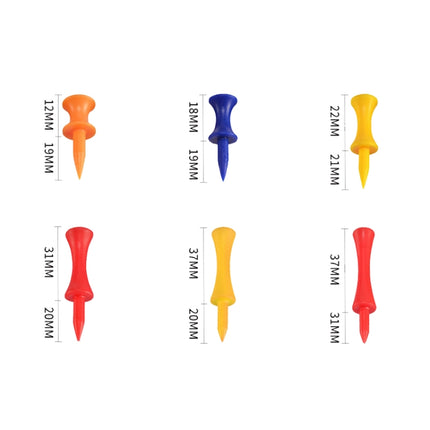 60 PCS PGM QT012 Golf Ribbon Needle Golf Plastic Ball TEE, Random Color Delivery, Specification:, 31mm, 37mm, 43mm, 51mm, 57mm, 68mm