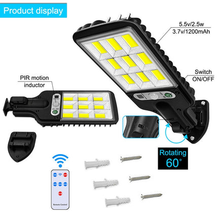 616 Solar Street Light LED Human Body Induction Garden Light, Spec:, 28 SMD No Remote Control, 60 SMD No Remote Control, 117 COB No Remote Control, 108 COB No Remote Control, 72 SMD No Remote Control, 28 SMD With Remote Control, 60 SMD With Remote Cont...