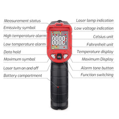 TASI Colorful Screen Infrared Thermometer,  -50-480 Degrees Celsius, TA601A
