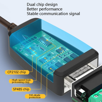 DTECH DT-5019 USB to RS485 / RS422 Conversion Cable, FT232 Chip, Length:, 0.5m, 1.5m