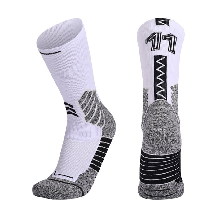 Men Terry Non-Slip Mid-Tube Sports Socks Basketball Socks, Adult  Free Size, Childrens Free Size