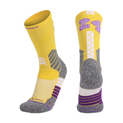 Men Terry Non-Slip Mid-Tube Sports Socks Basketball Socks, Adult  Free Size, Childrens Free Size