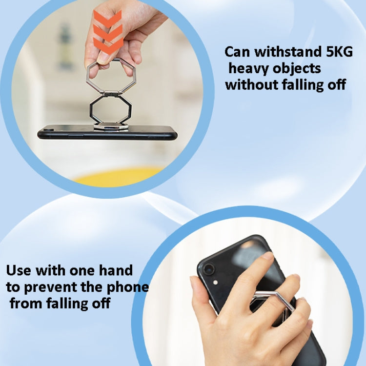 2 PCS Metal Sticky Mobile Phone Ring Holder Desktop Stand