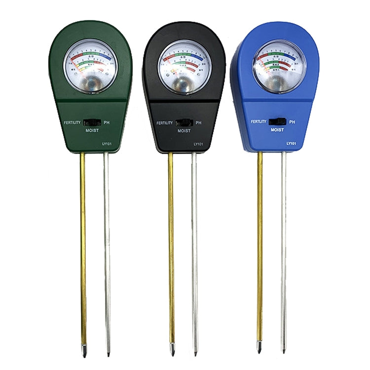 LY101 Flower And Grass Soil Detector PH Cantoneal Alkalin Testor, Green, Blue, Black