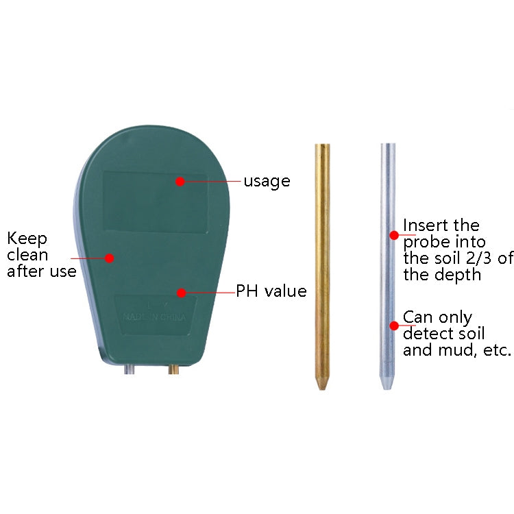 LY101 Flower And Grass Soil Detector PH Cantoneal Alkalin Testor, Green, Blue, Black