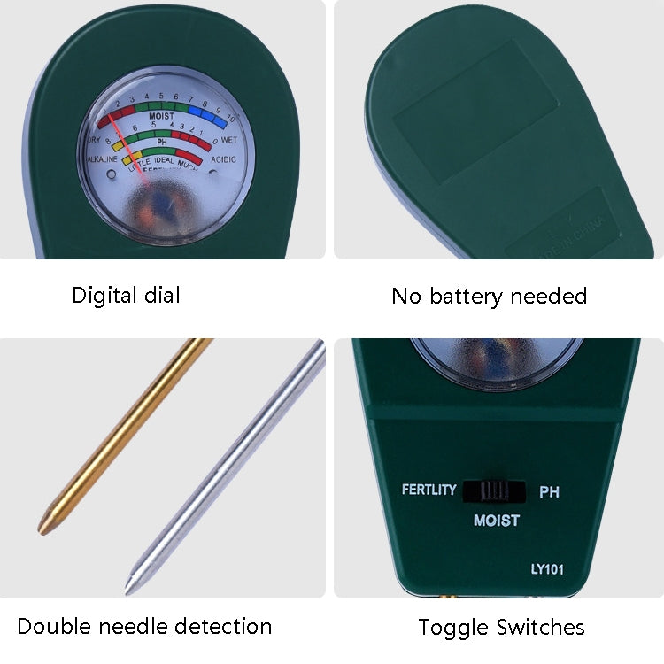 LY101 Flower And Grass Soil Detector PH Cantoneal Alkalin Testor