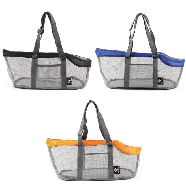 Pttie Baggie Panoramic Breathable Dog Outing Handbag, 0901A Grey + Black, 0901B Grey + Blue, 0901C Grey + Orange