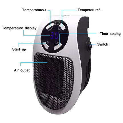 Household Multifunctional Intelligent Temperature Control Small Heater, Specification:, US Plug