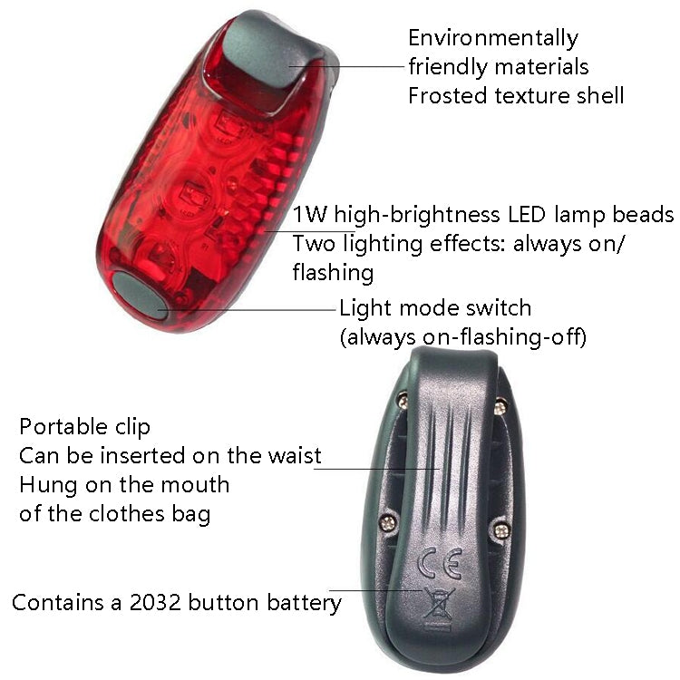 Outdoor Cycling Night Running Warm Light Bicycle Tail Light, Colour: 3 LED Red, 3 LED Red, 3 LED Blue, 3 LED Green, 5 LED Red, 5 LED Blue, 5 LED Green