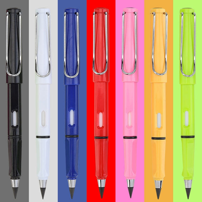 5 PCS No Ink No Need To Sharpen Drawing Sketch Pen Not Easy To Break Erasable HB Writing Pencil, Black, Red, Yellow, Green, Blue, White, Makaron Yellow, Makaron Green, Makaron Blue, Makaron Pink, Makaron Purple, Pink