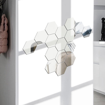 Ym300 16 PCS / Set Home Personal Wall Stickers DIY Acrylic Wall Decorative Mirror, Hexagon Black, Hexagon Silver, Hexagon Gold, Quartet Black, Quartet Silver, Quartet Gold, Triangle Black, Triangle Silver, Triangle Gold