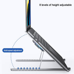 BONERUY P11F Notebook Cooling Bracket Fan Aluminum Alloy Radiator, Grey, Silver, Gray with Type-C Cable, Silver with Type-C Cable