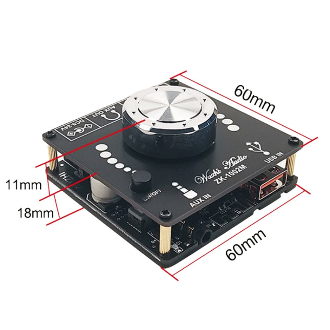 ZK-1002M Mini Stereo Bluetooth Audio Receiver D Class Digital Power Plate Module, ZK-1002M