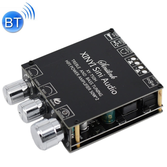 XINYI Sini T50H Bluetooth 5.0 con módulo de placa de potencia digital estéreo con ajuste de alto nivel previo a la etapa, Sini T50H
