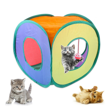 B18210 Square Cat Tunnel Can Storage Folding Cat Channel