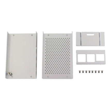 Aluminum Alloy Shell Grid Cooling Box For Raspberry Pi 3 Model B Pi 2/B +, Black, Black with Fan, Silver, Silver with Fan