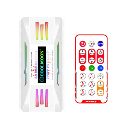 COOLMOON CM-MPAC PWM 5V ARGB Cooling Fan Remote Control For PC Case Chassis, Style:, 4 in 1  (White), 4 in 1  (Black), 3 in 1 Controller (White), 3 in 1 Controller (Black)
