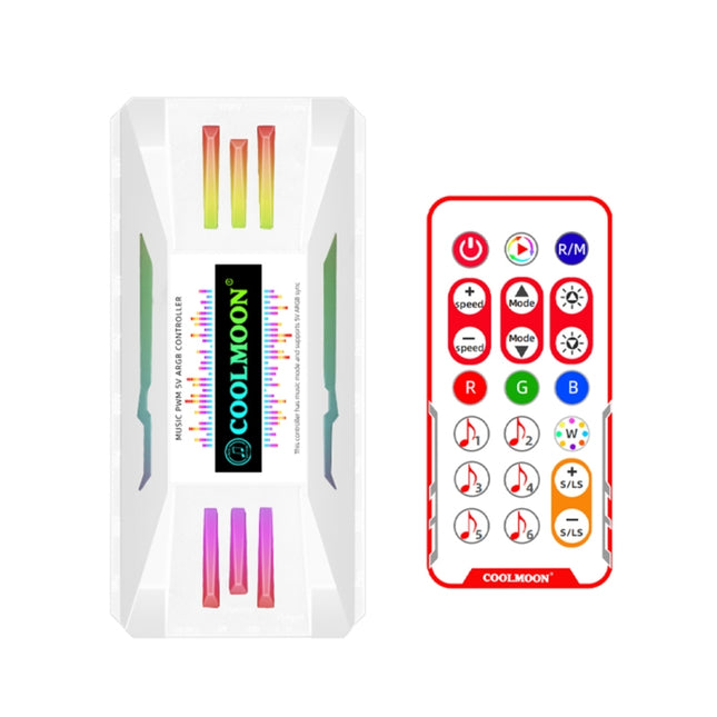 COOLMOON CM-MPAC PWM 5V ARGB Cooling Fan Remote Control For PC Case Chassis, Style:, 4 in 1  (White), 4 in 1  (Black), 3 in 1 Controller (White), 3 in 1 Controller (Black)