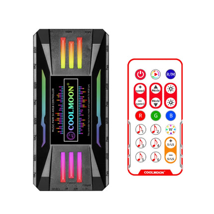 COOLMOON CM-MPAC PWM 5V ARGB Cooling Fan Remote Control For PC Case Chassis, Style:, 4 in 1  (White), 4 in 1  (Black), 3 in 1 Controller (White), 3 in 1 Controller (Black)