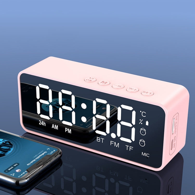 Minialtavoz con alarma y espejo ZXL-G50 con Bluetooth, compatible con tarjeta TF, ZXL-G50 negro, ZXL-G50 blanco, ZXL-G50 rosa