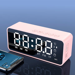 ZXL-G50 Mini Mirror Alarm Bluetooth Speaker Support TF Card, ZXL-G50 Black, ZXL-G50 White, ZXL-G50 Pink