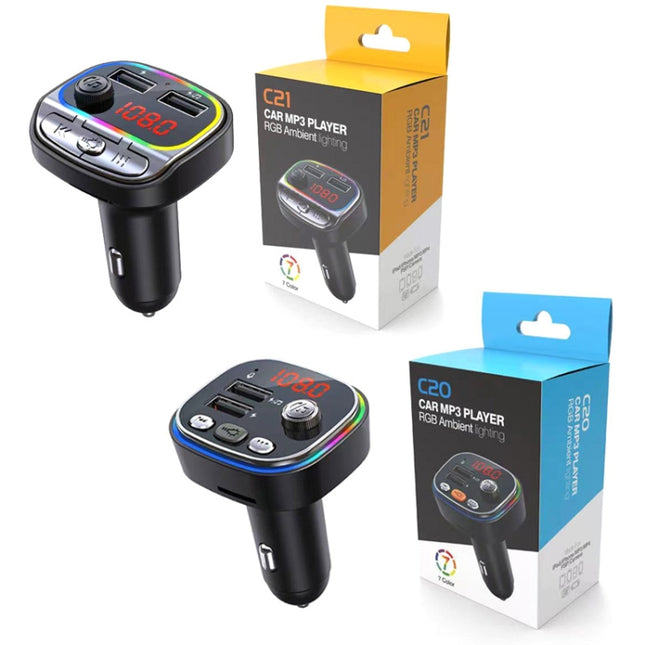 USB Car Bluetooth MP3 Music Player With Colorful Lights, C20