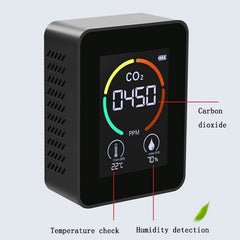 Temperature Humidity Display CO2 Meter Carbon Dioxide Air Quality Detector, 3 in 1 Semiconductor