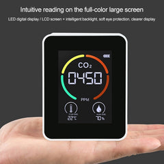 Temperature Humidity Display CO2 Meter Carbon Dioxide Air Quality Detector, 3 in 1 Semiconductor