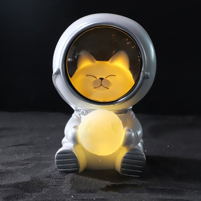 W1153 Resin Planet Night Light Home Decorations, Style:, Silver Star, Golden Star, Puppy Astronaut, Kitten Astronaut, Bear Astronaut