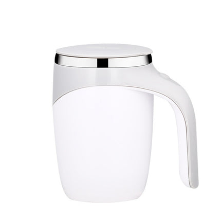 A223 Stainless Steel Automatic Magnetized Coffee Mixing Cup, White, Brown