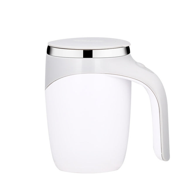 A223 Stainless Steel Automatic Magnetized Coffee Mixing Cup, White, Brown