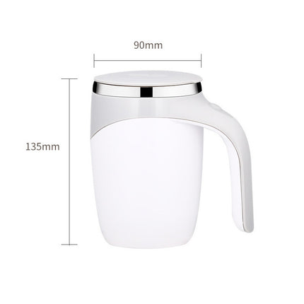 A223 Stainless Steel Automatic Magnetized Coffee Mixing Cup, White, Brown
