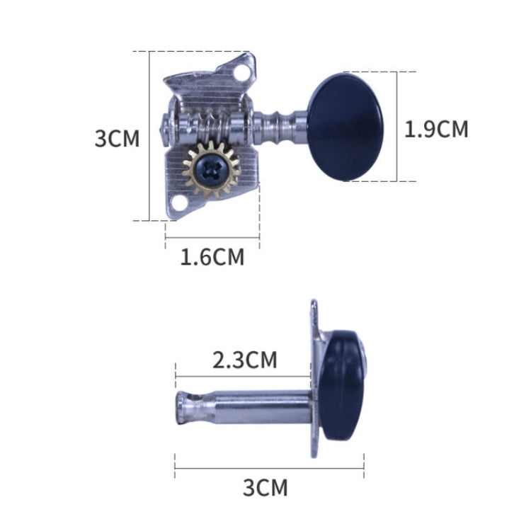 Metal Ukulele Open Type Single Link Tuning Set, 16 PCS / Set for Ukulele