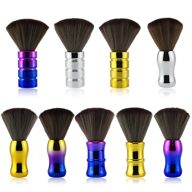 Electroplating Broken Hair Brush Haircut Neck Cleaning Brush, Four-section Gold, Four-section Silver, Four-section Gradient Purple, Round Handle Silver, Round Handle Gold, Round Handle Gradient Yellow, Round Handle Gradient Yellow Purple���������������...