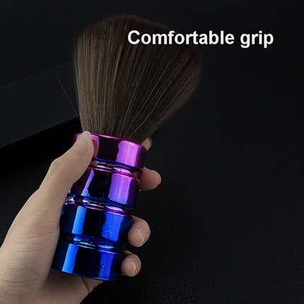 Electroplating Broken Hair Brush Haircut Neck Cleaning Brush, Four-section Gold, Four-section Silver, Four-section Gradient Purple, Round Handle Silver, Round Handle Gold, Round Handle Gradient Yellow, Round Handle Gradient Yellow Purple���������������...