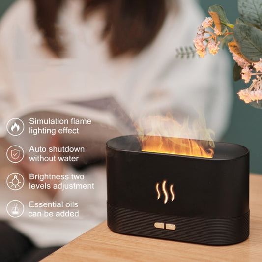 Flame Aroma Diffuser Night Light Humidifier, Monochrome(White), Monochrome(Black)