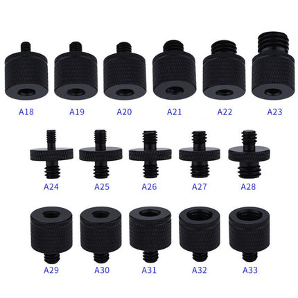 4 PCS Screw Adapter, A18 1/4 Female to M4 Male Screw, A19 1/4 Female to M5 Male  Screw, A20 1/4 Female to M6 Male  Screw, A21 1/4 Female to M8 Male  Screw, A22 1/4 Female to M10 Male  Screw, A23 1/4 Female to M12 Male  Screw, A24 1/4 Male to M4 Male Sc...