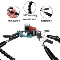 Six-Jaw LED Lamp Magnifying Glass Soldering Station with Fan