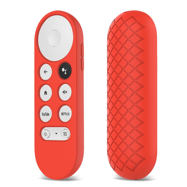 2 PCS Silicone Protective Shell for Google Chromecast 2020 Remote Control, Red), (Black), (Silver Gray), (Sky Blue), (White), (Pink)