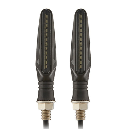 2pcs MK-109 Motorcycle Flow Steering Lamp LED Signal Light, MK-109(Black ), MK-109(Yellow )