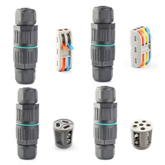 CDF-200/3 Waterproof Wire Connector, With 3 Pin Quick Connector, With 3 Pin Cold Pressure Terminal, With 5 Pin Cold Pressure Terminal