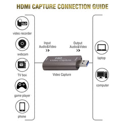 CJK013 Video Capture Card Live Recording Box Video Capture Adapter, Random Color Delivery, USB3.0