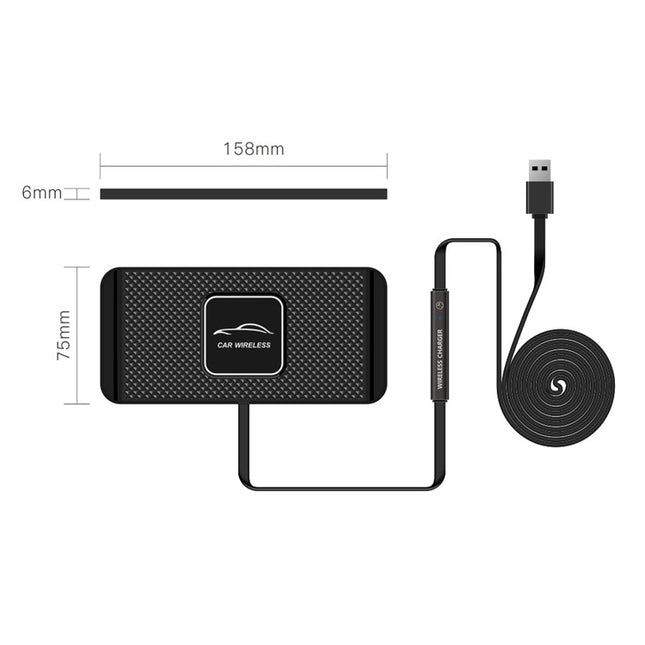 C1 15W Car Anti-Skid Mats Wireless Charger, C1 1m Cable