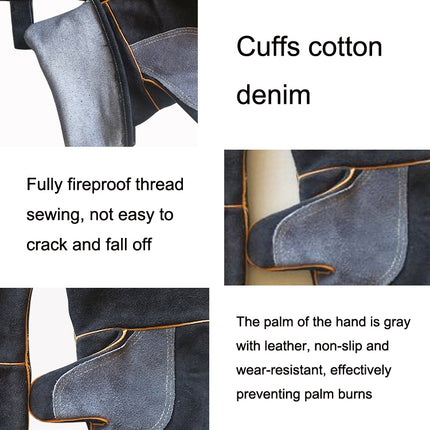 1 Pair Outdoor Gardening Cut-Proof Cowhide Welding Gloves, Length, 35cm, 40cm